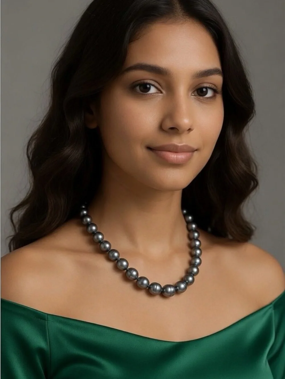 Freshwater Cultured Peacock Blue Gray Pearl Necklace SS925 New In Box